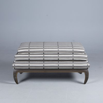 Lot 785 - BAMBOO PRINT UPHOLSTERED OTTOMAN