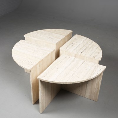 Lot 777 - 1970s ITALIAN TRAVERTINE SECTIONAL COFFEE TABLE