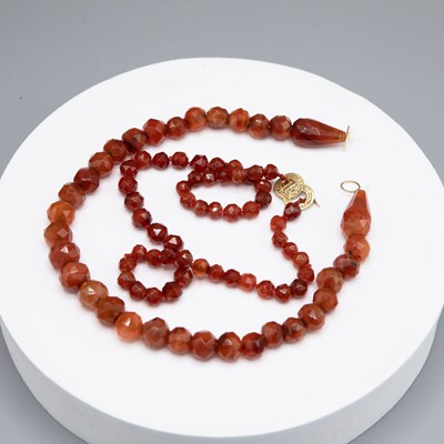 Lot 237 - TWO CARNELIAN CHOKER NECKLACES