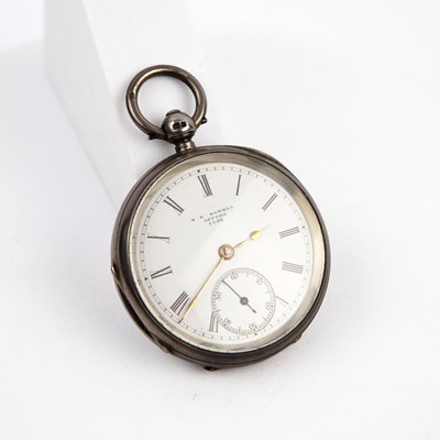 Lot 216 - R.R. ROWELL OXFORD SILVER POCKET WATCH.