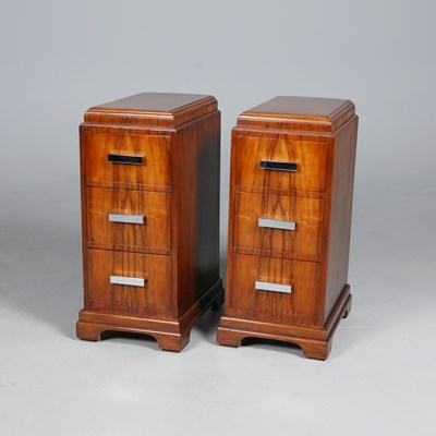 Lot 449 - PAIR OF ART DECO BEDSIDE CHESTS (2)