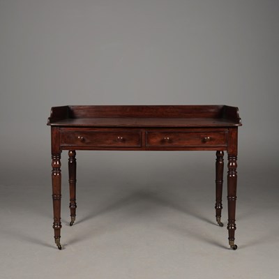Lot 436 - WILLIAM IV IRISH MAHOGANY WRITING TABLE BY WILLIAMS & GIBTON.