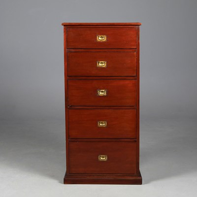 Lot 402 - VICTORIAN MAHOGANY TALL CHEST.