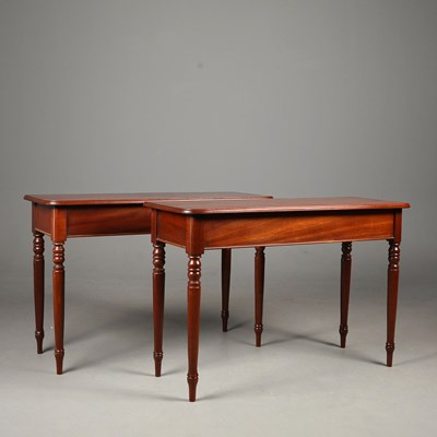 Lot 782 - PAIR OF REGENCY STYLE MAHOGANY SIDE TABLES (2).