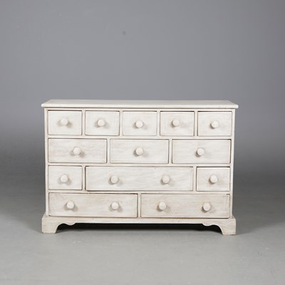 Lot 430 - PAINTED BANK OF THIRTEEN DRAWERS