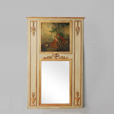 Lot 364 - LOUIS XVI GILTWOOD AND PAINTED TRUMEAU