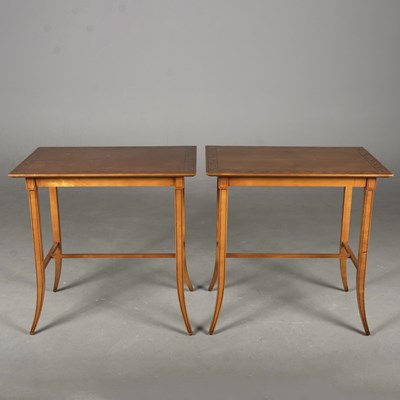 Lot 411 - PAIR OF SHERATON STYLE OCCASIONAL TABLES (2)