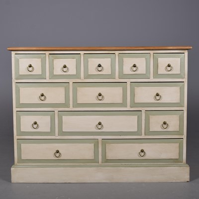 Lot 389 - PAINTED BANK OF DRAWERS