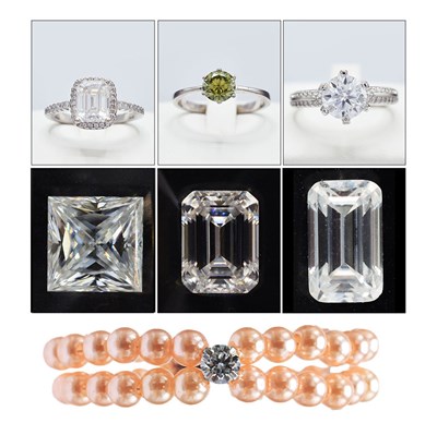 Lot 239 - A COLLECTION OF ASSORTED MOISSANITES AND MOISSANITE SET RINGS