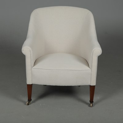 Lot 405 - EDWARDIAN MAHOGANY TUB CHAIR