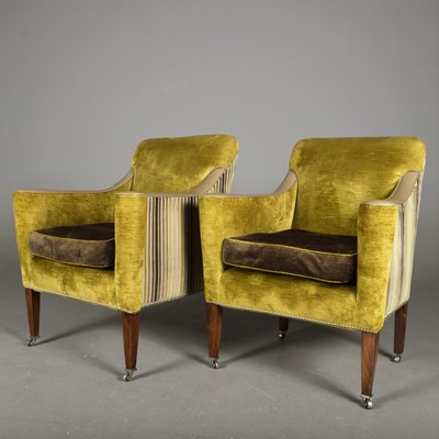 Lot 653 - ARMCHAIRS, A PAIR, POSSIBLY BY WILLIAM YEOWARD