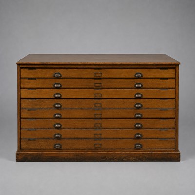 Lot 360 - A MID 20TH CENTURY ARCHITECT'S PLAN CHEST