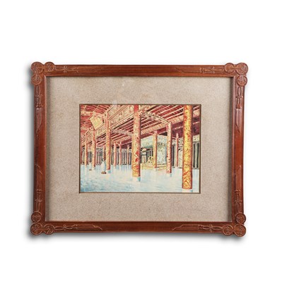 Lot 83 - WATERCOLOUR PALACE INTERIOR SCENE