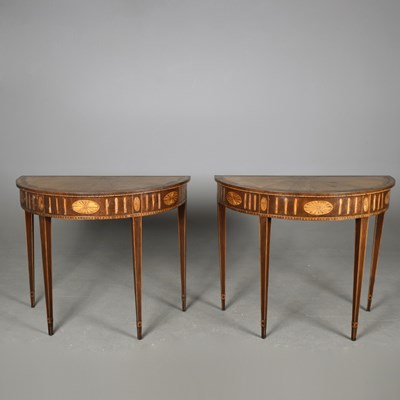 Lot 446 - CONSOLE TABLES, A PAIR