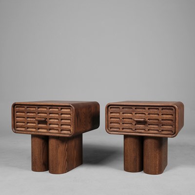 Lot 569 - SOHO HOME STANLEY BEDSIDE TABLES, A PAIR