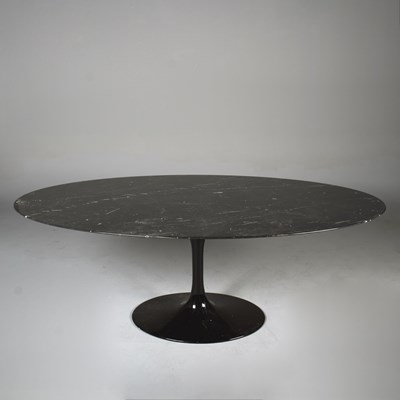 Lot 697 - SARRINEN STYLE BLACK TULIP TABLE WITH NERO MARQUINA MARBLE TOP