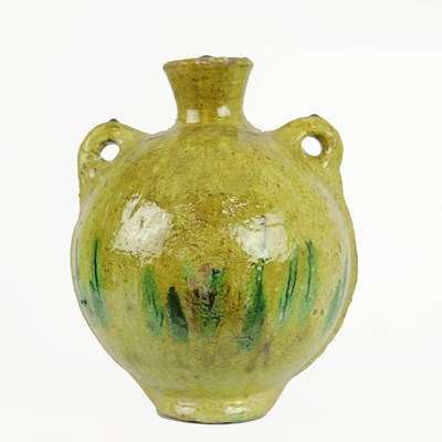 Lot 180 - GREEN GLAZED MOROCCAN TAMEGROUTE VASE