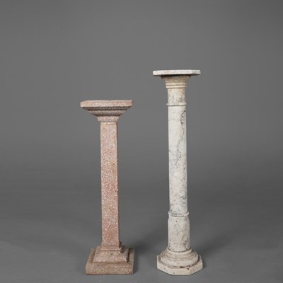 Lot 308 - TWO PEDESTAL PLINTHS, INCLUDING ONE IN RED TERRAZZO