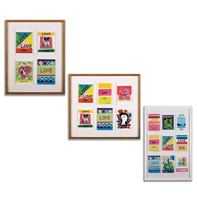 Lot 71 - SET OF THREE FRAMED DISPLAYS OF YVES SAINT LAURENT POSTCARDS