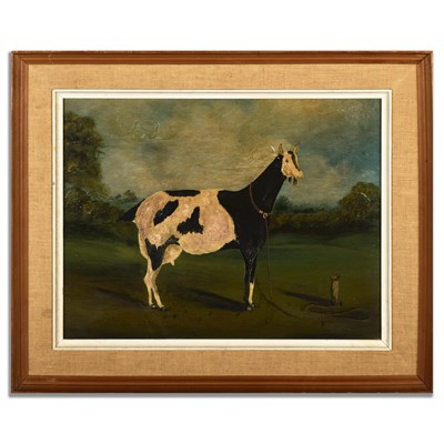 Lot 101 - NAIVE PAINTING OF A COW, ALONG WITH PHRENOLOGY CHART POSTER