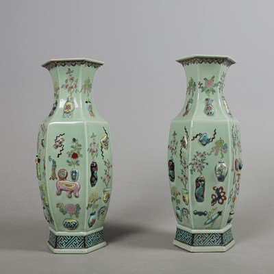 Lot 758 - CHINESE STYLE VASES, A PAIR