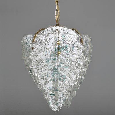Lot 772 - 1970s ITALIAN MURANO GLASS LEAF PENDANT LIGHT