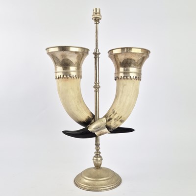 Lot 722 - VICTORIAN INSPIRED HORN TABLE LAMP