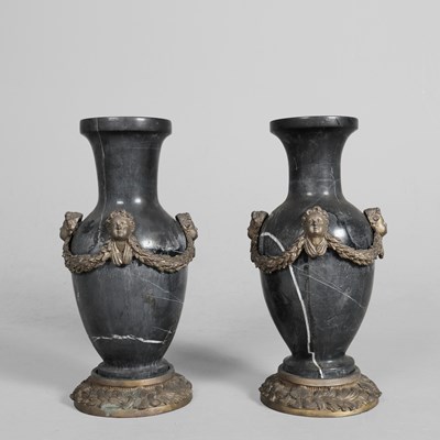 Lot 762 - LOUIS XVI STYLE URNS, A PAIR