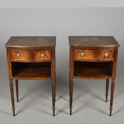 Lot 439 - PAIR OF GEORGIAN STYLE MAHOGANY BEDSIDE CUPBOARDS (2)