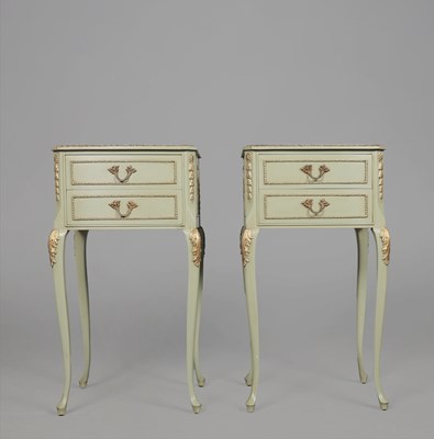 Lot 365 - PAIR OF LOUIS XV STYLE BEDSIDE TABLES (2)