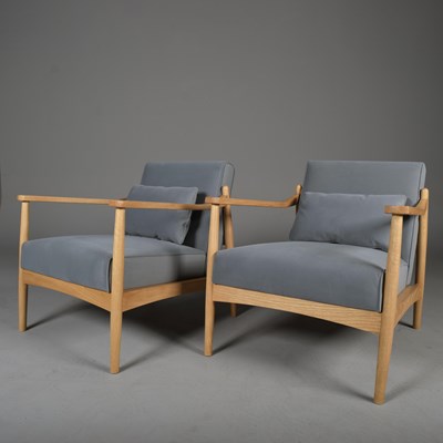 Lot 752 - 1960s DANISH STYLE ARMCHAIRS, A PAIR