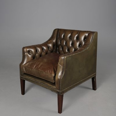 Lot 383 - GEORGIAN STYLE LIBRARY ARMCHAIR