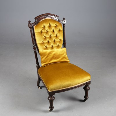 Lot 309 - VICTORIAN ROSEWOOD NURSING CHAIR