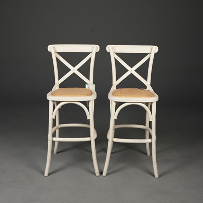Lot 807 - COUNTRY HOUSE STYLE BAR STOOLS, A PAIR.