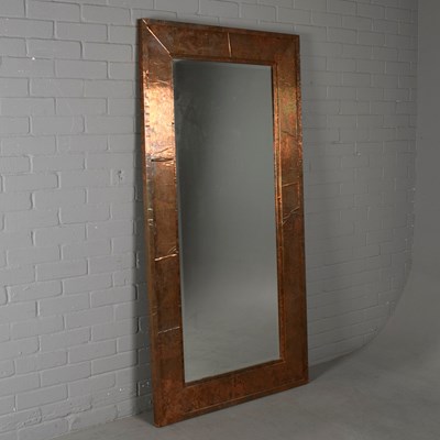 Lot 754 - COPPER CLAD WALL MIRROR.