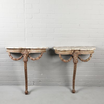 Lot 410 - PAIR OF LATE 19TH CENTURY FRENCH CONSOLE TABLES (2)