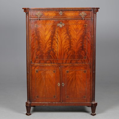 Lot 345 - LATE 18TH CENTURY DUTCH MAHOGANY AND INLAID SECRETAIRE