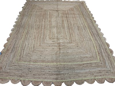 Lot 278 - SCALLOPED EDGE JUTE CARPET