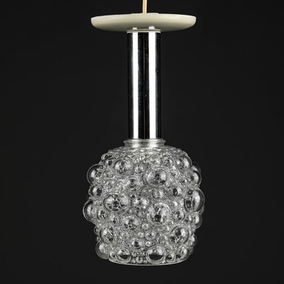 Lot 605 - 1960s FINNISH BUBBLE GLASS PENDANT LIGHT BY HELENA TYNELL FOR GLASHUTE LIMBERG