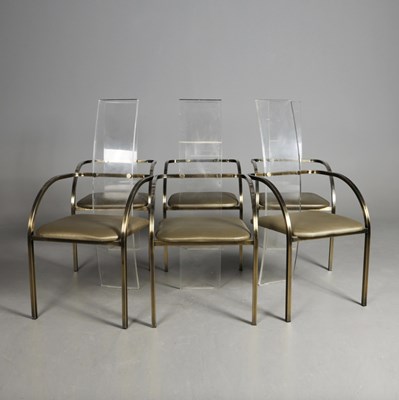 Lot 683 - ATTRIBUTED TO BELGO CHROM DINING CHAIRS, A SET OF 6.