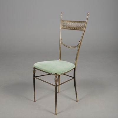 Lot 593 - 1960s MAISON JANSEN STYLE CHIAVARI DESIGN BRASS CHAIR.