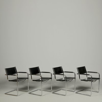 Lot 688 - SET OF FOUR MG5 CENTRO STUDI CHAIRS BY MART STAM AND MARCEL BREUER FOR MATTEO GRASSI.