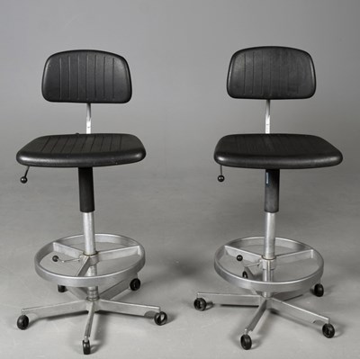 Lot 551 - PAIR OF 1970s KEVI BAR STOOLS BY JORGEN RASMUSSEN FOR FRITZ HANSEN.